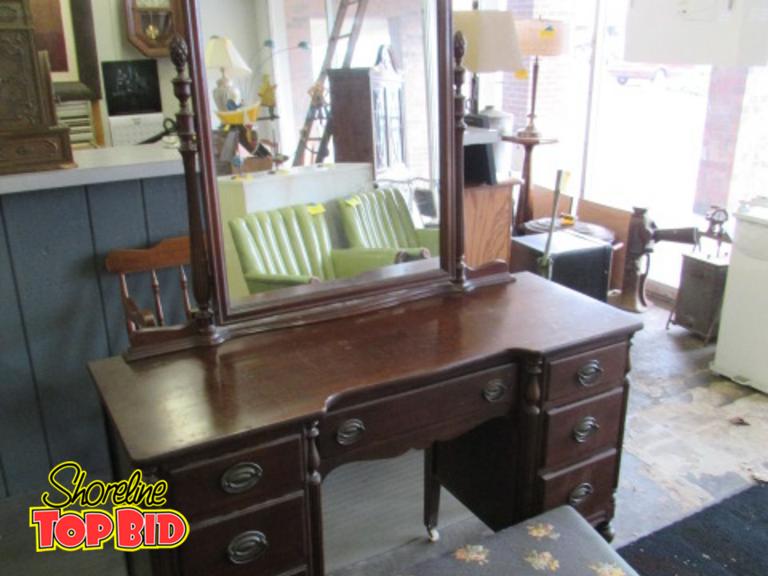 Shoreline Top Bid Antique Cherry Wood Vanity On...