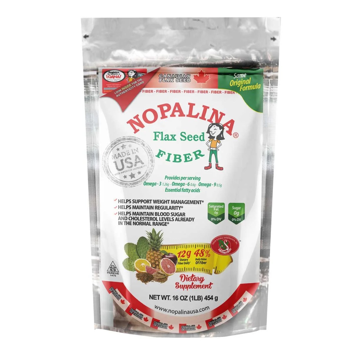 Nopalina Flax Seed Plus Formula Contains Omega 3, 6, & 9