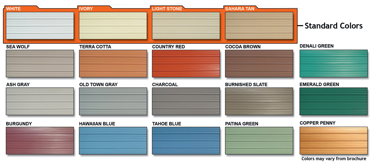 Custom Carport Color Chart Indio Custom Shed Color Chart Indio