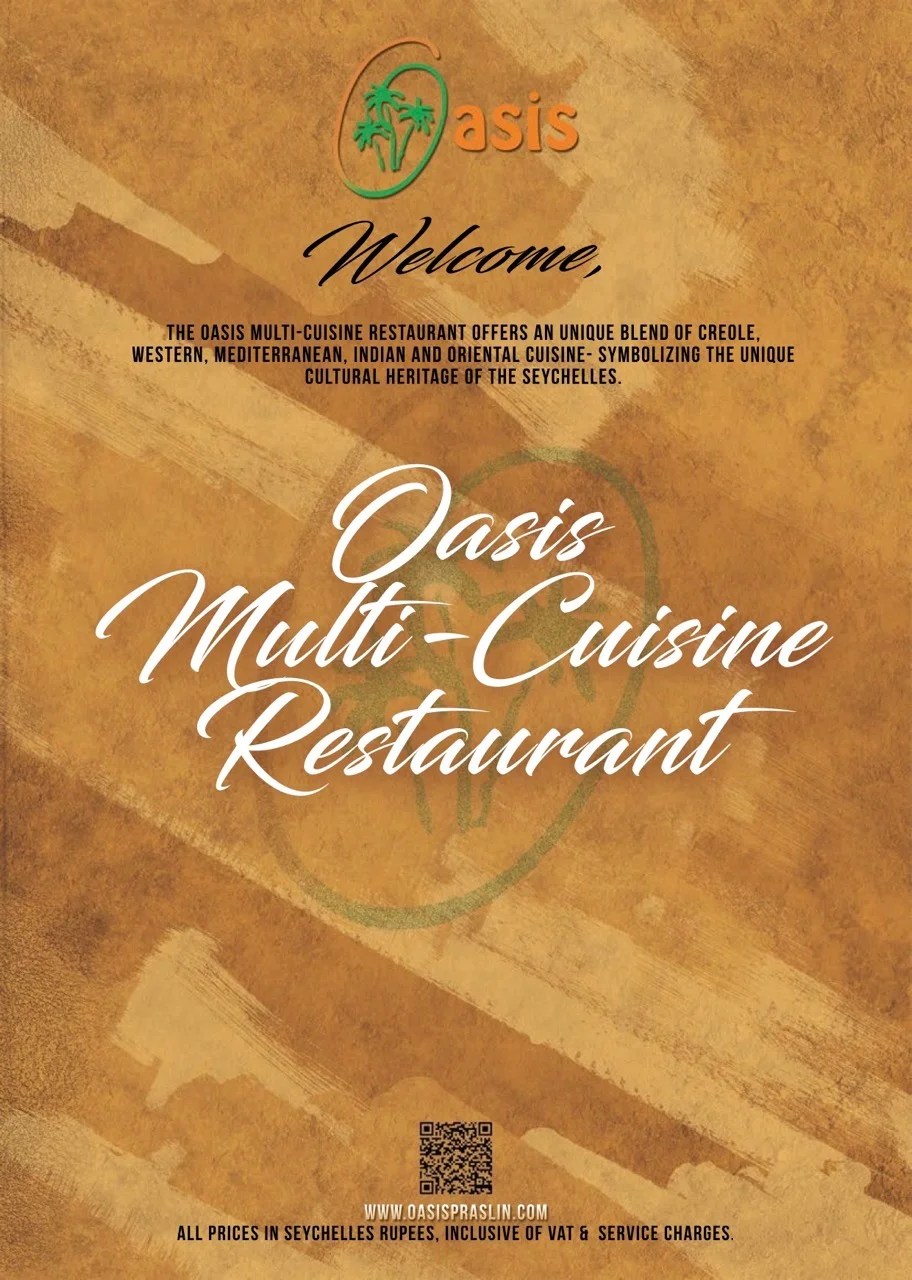 Oasis Restaurant Menu Oasis Resort & Casino Praslin