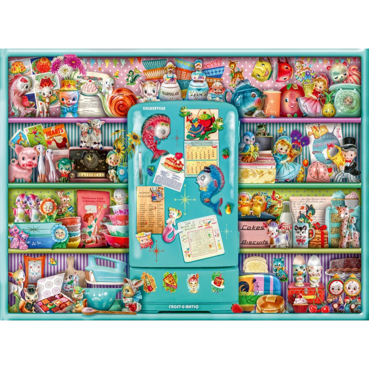 Jigsaw NEW Ravensburger 500 Pc Kitschy Kitchen Shelves Aimee Stewart