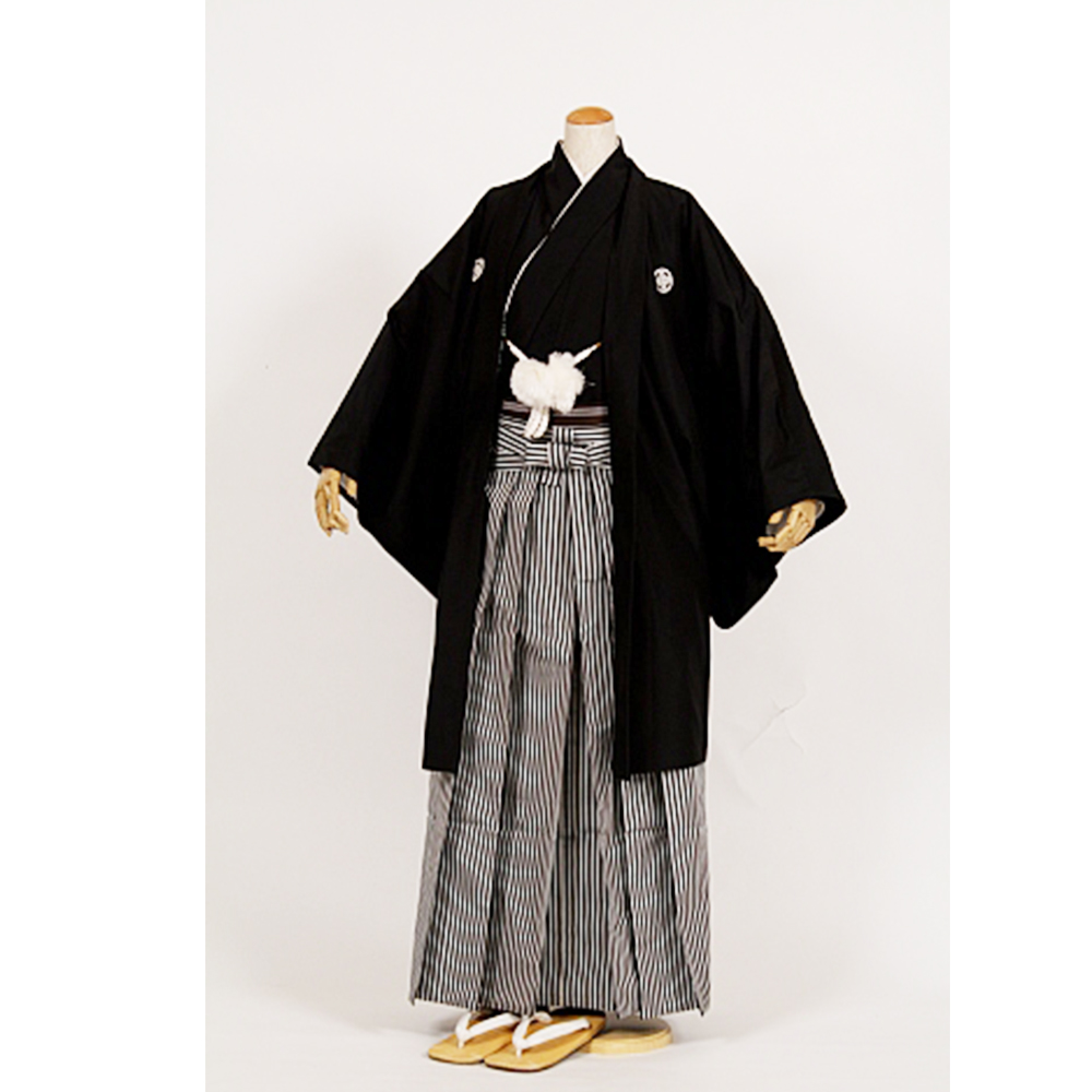 黒紋付 羽二重羽織袴セット 着物レンタルまつうら（貸衣装・貸衣裳）：名古屋市北区