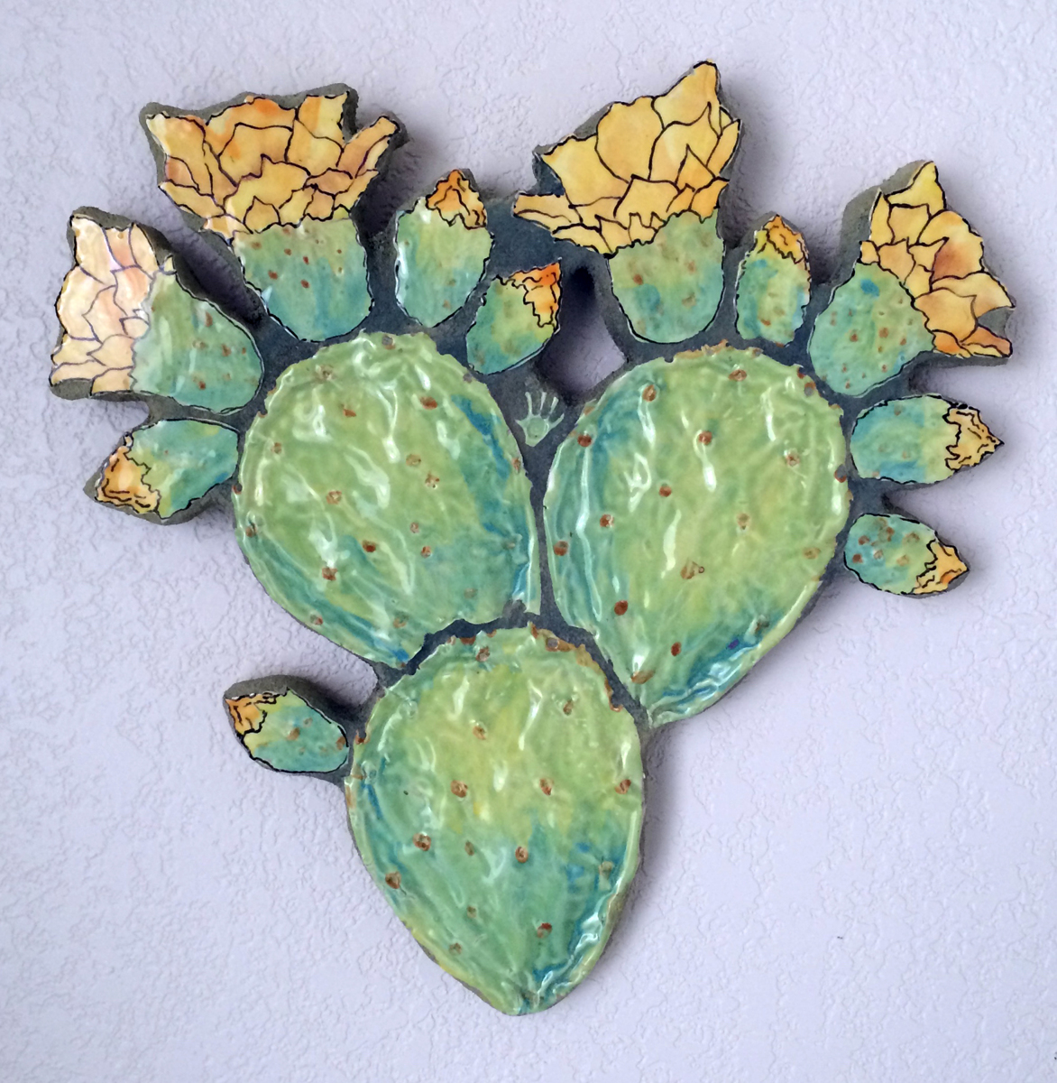 Mosaic "Prickly Pear Cactus" (Original art by Carol Hegedus)