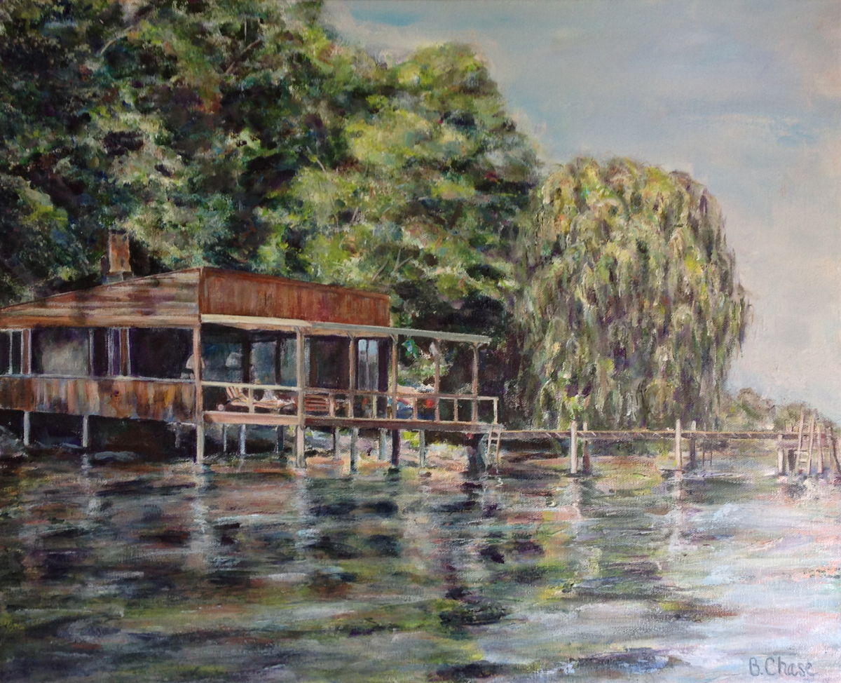 Painting "Seneca Lake Cottage SOLD" (Original art by Barbara Chase)