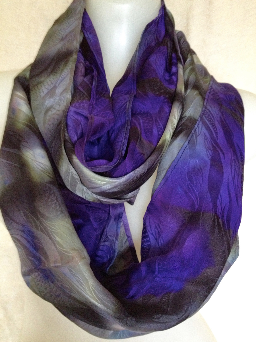 "Regal Silk Infinity Scarf" (Original art by Maggie Neale)