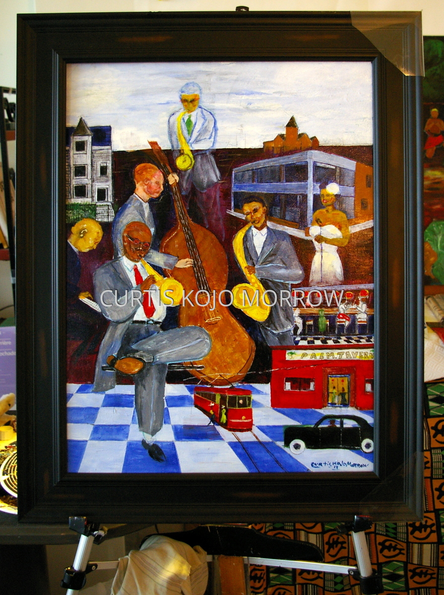Painting "Reminiscing Bronzeville 40's 50's. " (Original art by