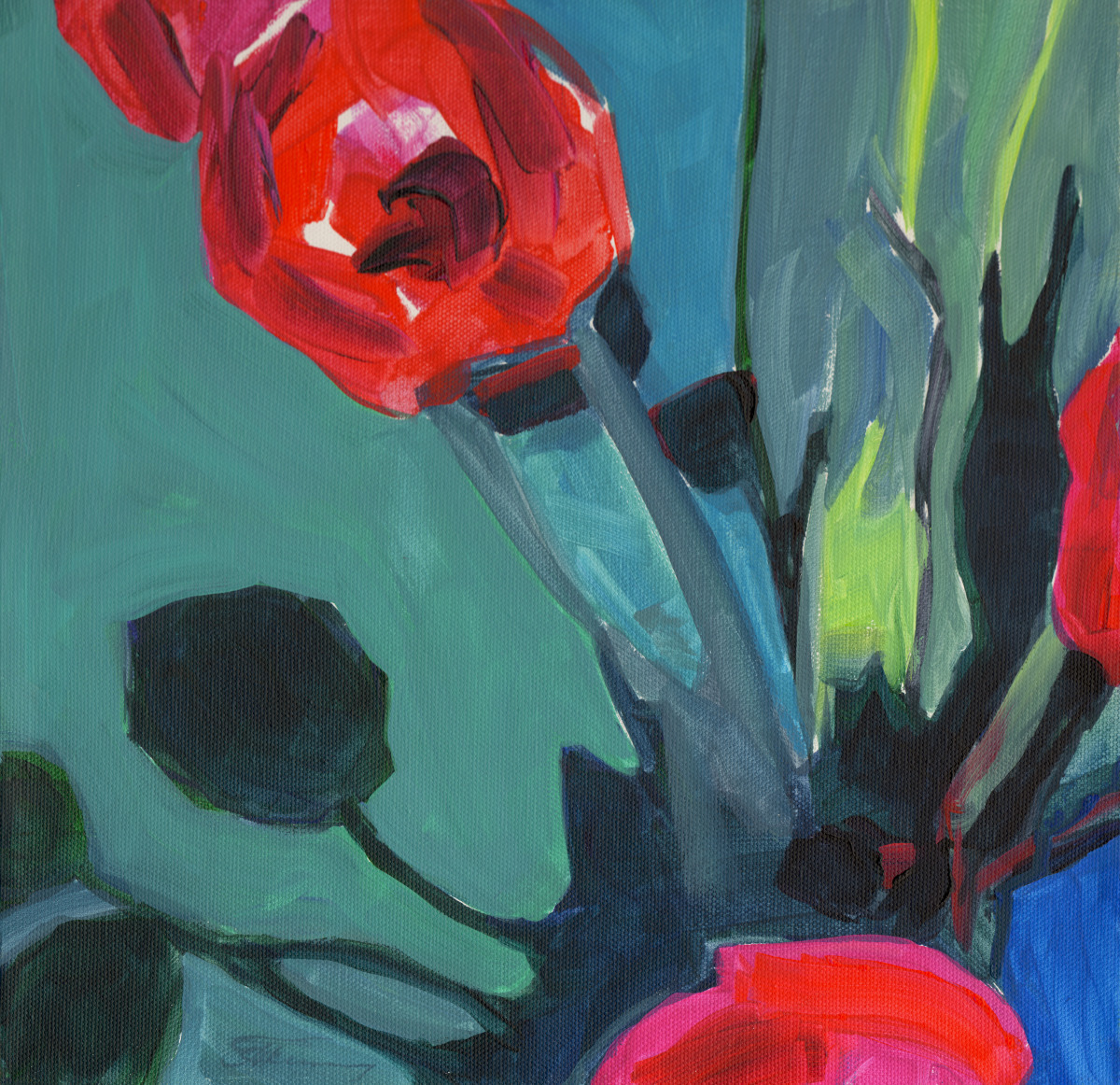 Painting "Red Tulips Abstract" (Original art by Tanya Filichkin)