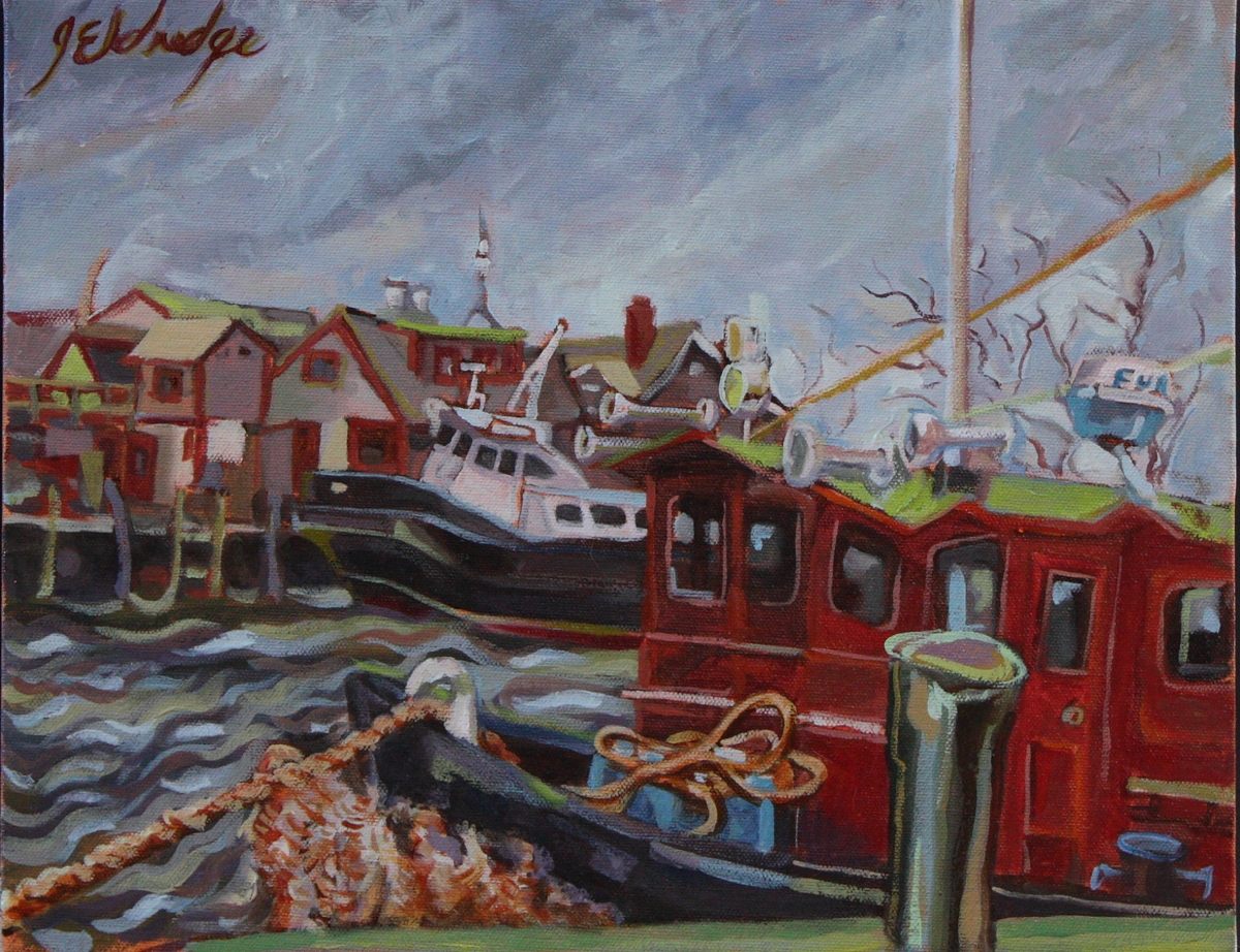 Painting "Falmouth Harbor" (Original art by Jason Eldredge)