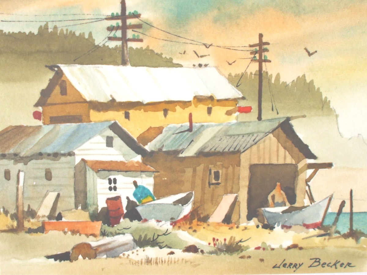 Painting "beach houses" (Original art by Jerry Becker