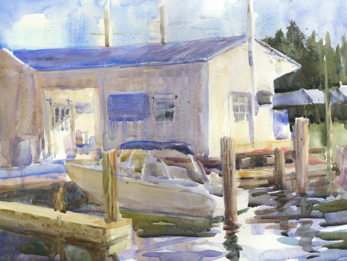 Plein Air Watercolor Paintings Vero Beach Marina by James Newman