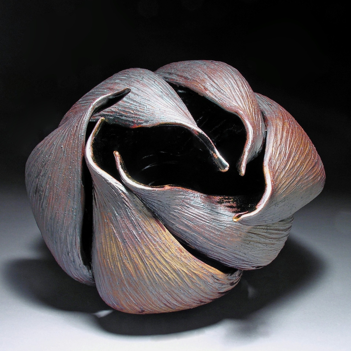 Biomorphic Ceramic Sculpture Foliose by Liz Lescault
