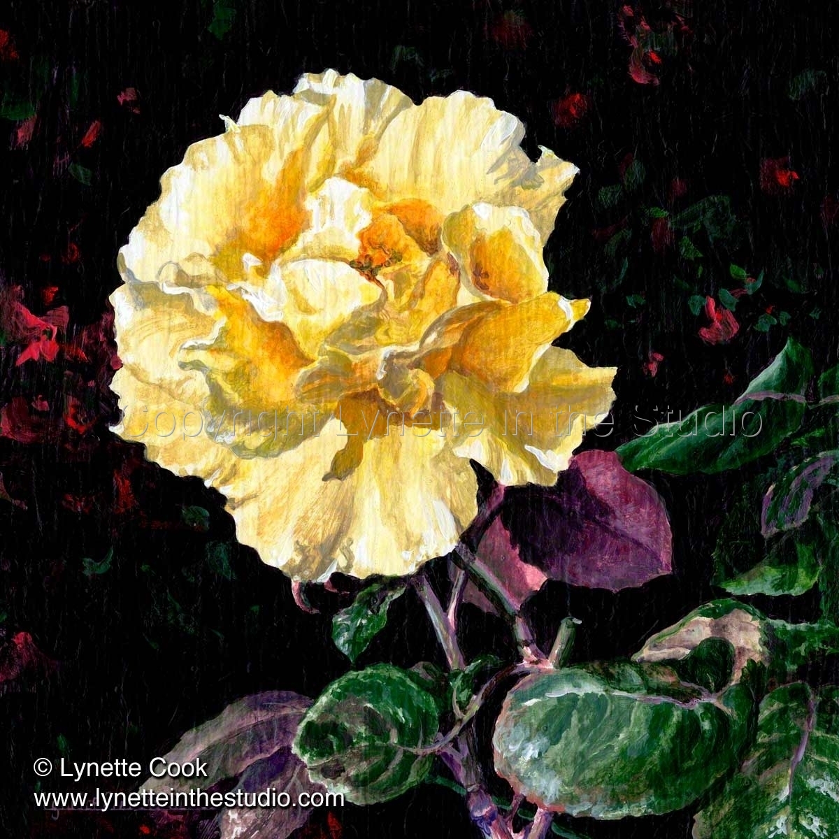 Painting "Yellow Rose" (Original art by Cook)