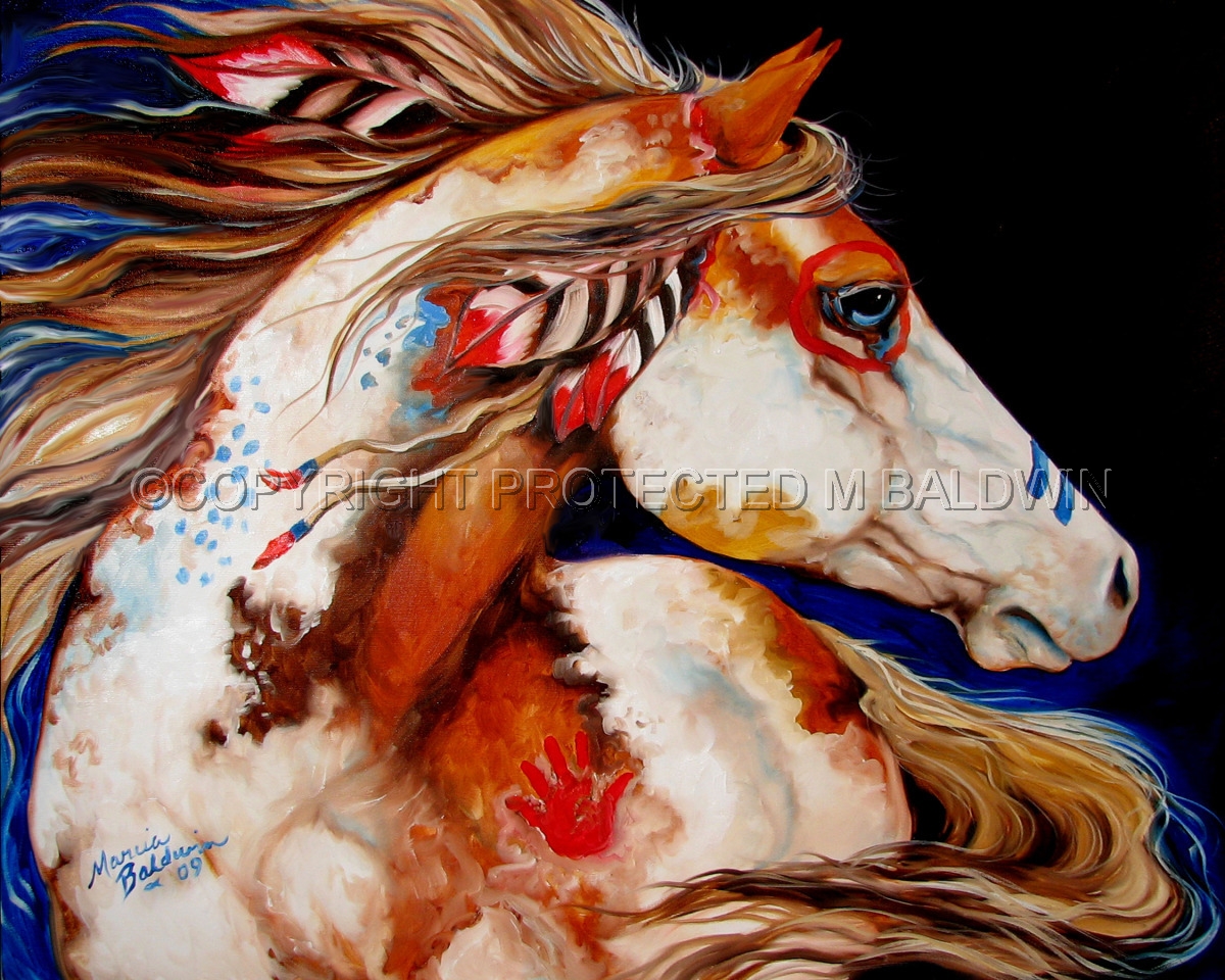 Painting "INDIAN WAR PONY by M BALDWIN" (Original art by Marcia Baldwin)