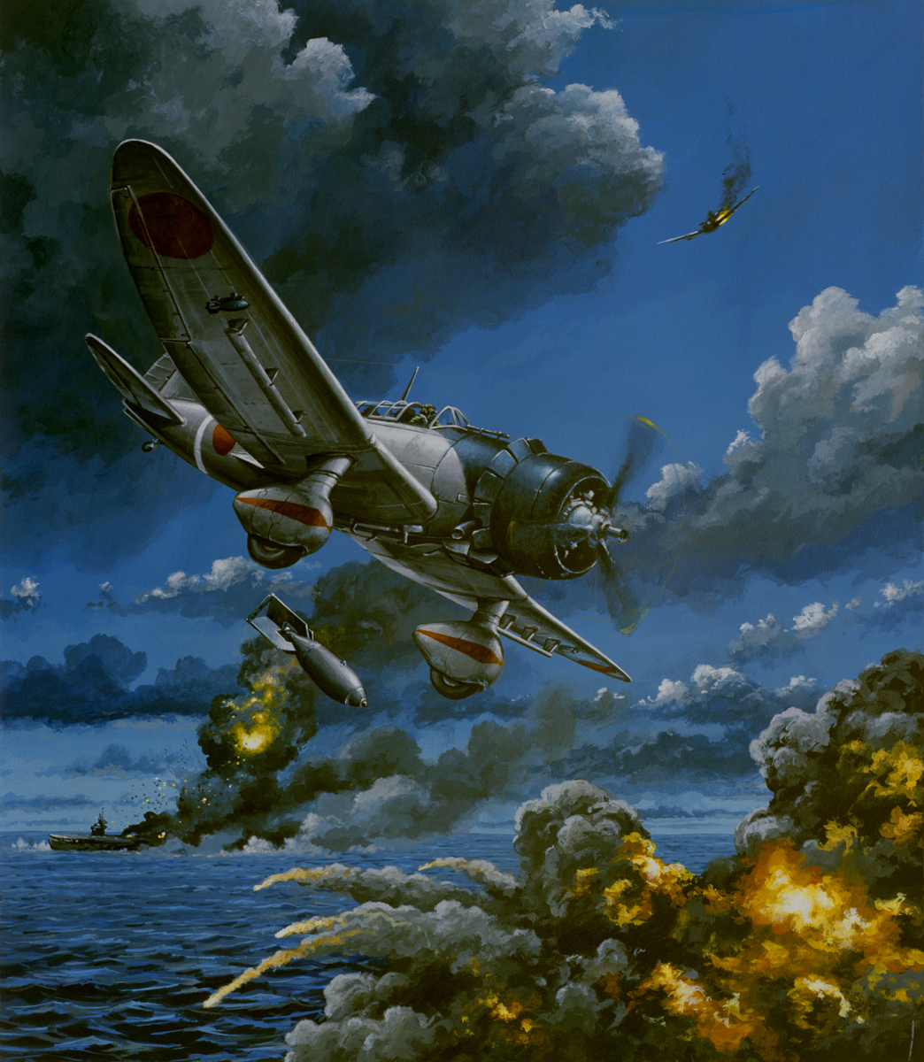 Painting "1942 Pacific Air War" (Original art by The art of mike bates)