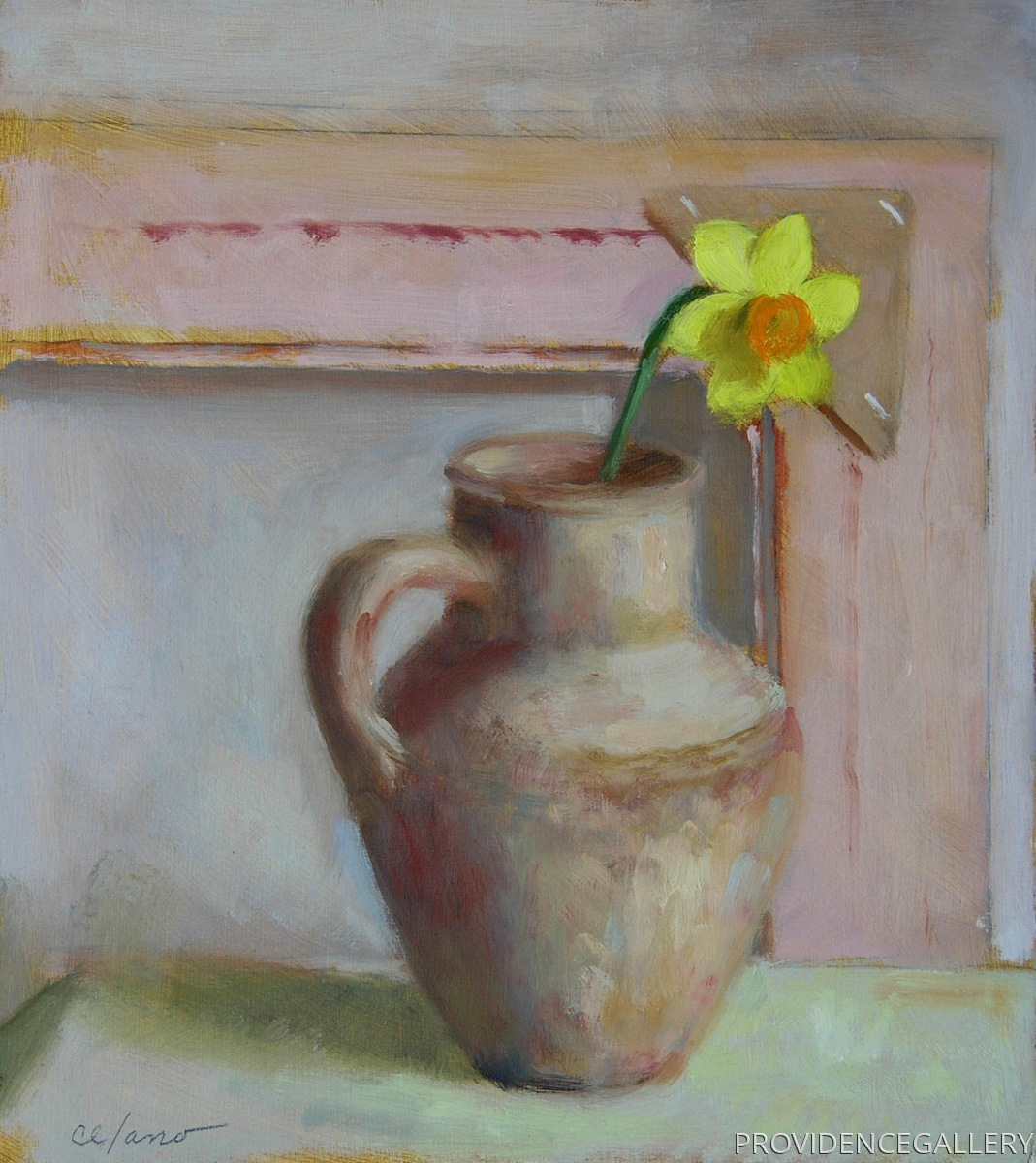 Painting "Daffodil in Old Vase" (Original art by PROVIDENCE GALLERY)