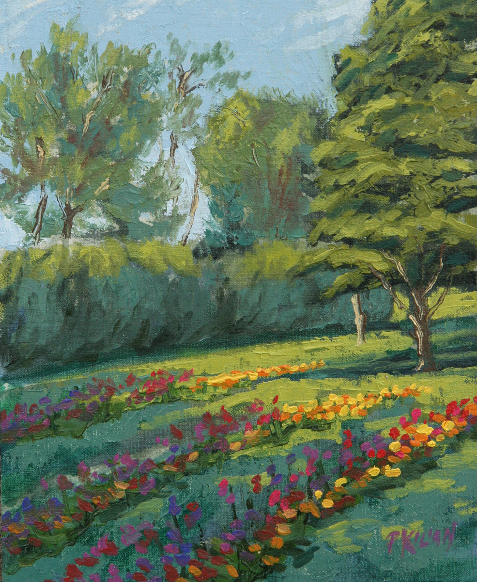Painting "August Flower Garden" (Original art by Peter Kilian Fine Art)