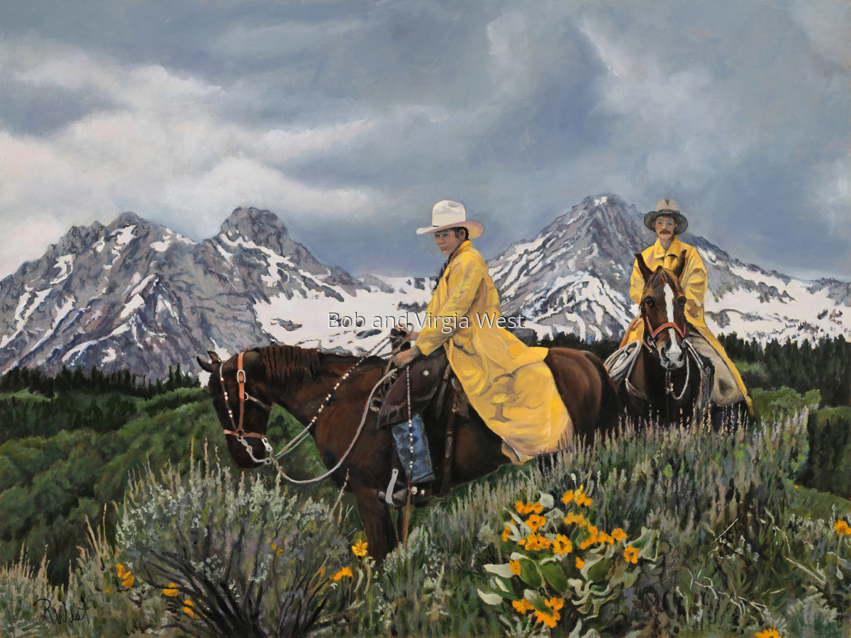 Painting "Trail Riding in the Idaho Sawtooth Mountains" (Original art