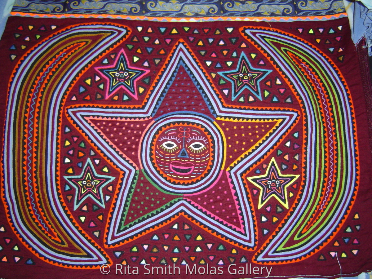 Fiber Art "Celestial Mola Blouse Large Kuna Blouse Kuna Indians of