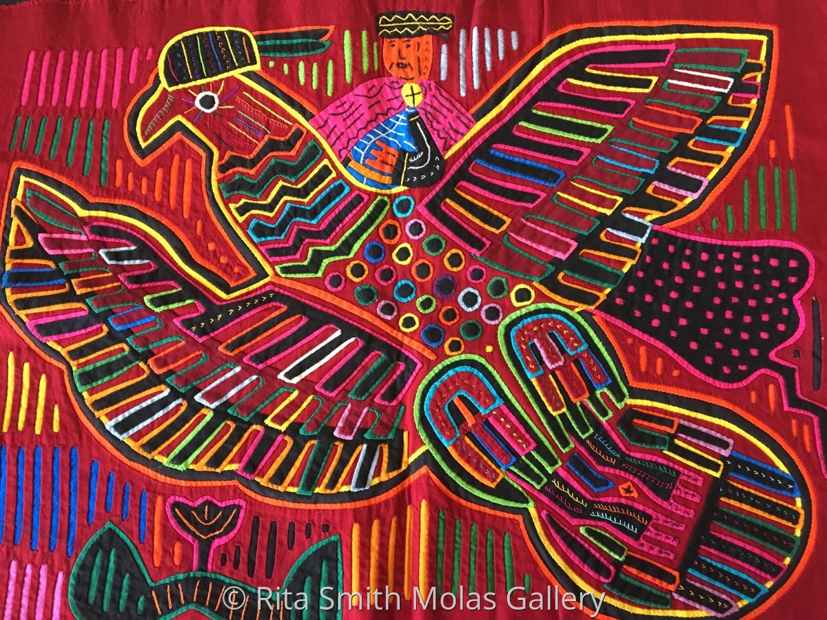 "Bird Traditional Vintage Mola San Blas Panama " (Original art by Mola