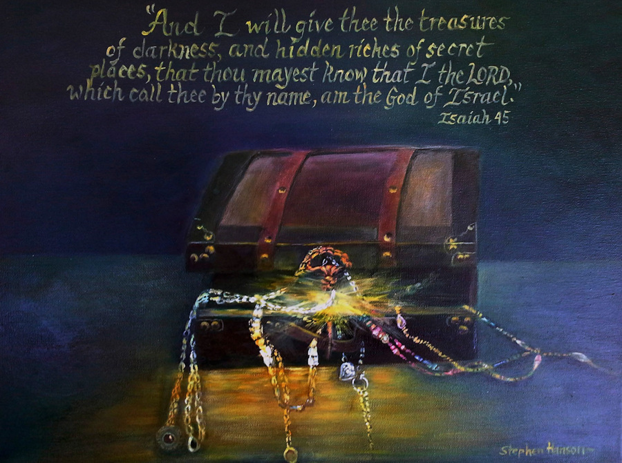 "Spiritual Treasure Chest Oil Painting" (Original art by Realistic