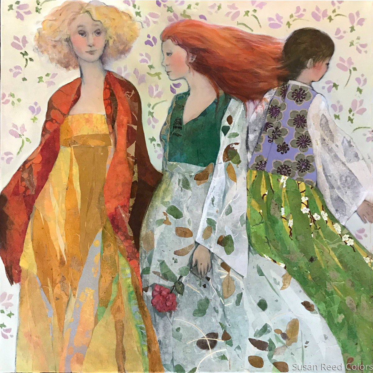 Painting "A CROWD OF THREE" (Original art by Susan Reed Colors)