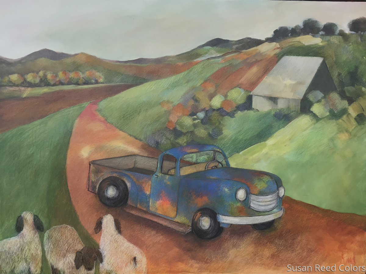 Painting "HITCHHIKE" (Original art by Susan Reed)