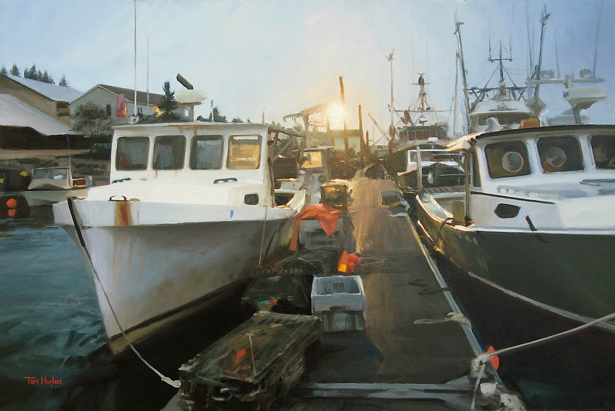Painting "In for the Evening" (Original art by Tom Hughes Paintings)