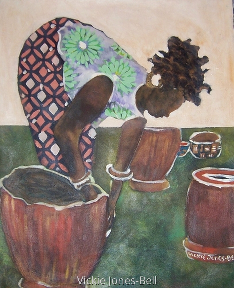 Painting "The Kenya Market" (Original art by Vickie JonesBell)