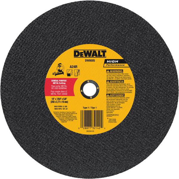 DEWALT Arbor Metal Cutting Chop Saw Wheel DW8005 Blain's Farm & Fleet