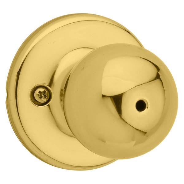 Kwikset Polo Bed/Bath Knob in Polished Brass 93001873 Blain's Farm