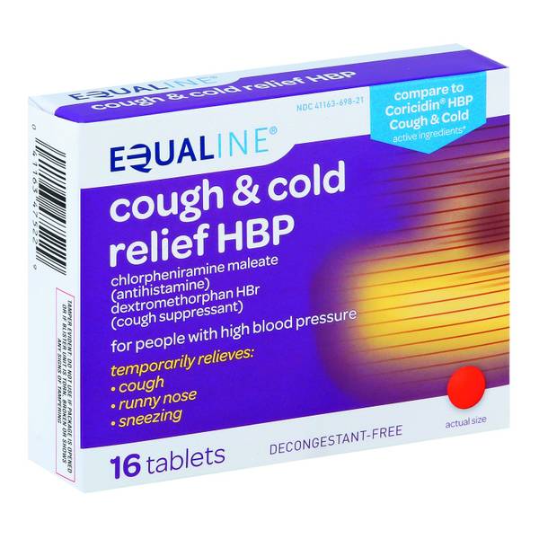 Equaline 16 Pack Cough & Cold High Blood Pressure Tablets 8781468 Blain's Farm & Fleet