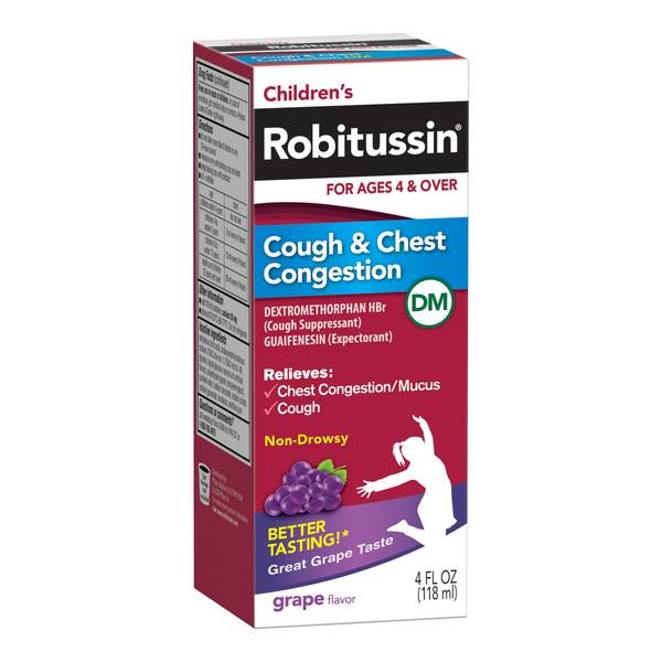Robitussin 4 oz Children's Grape Cough & Chest Congestion Relief Syrup