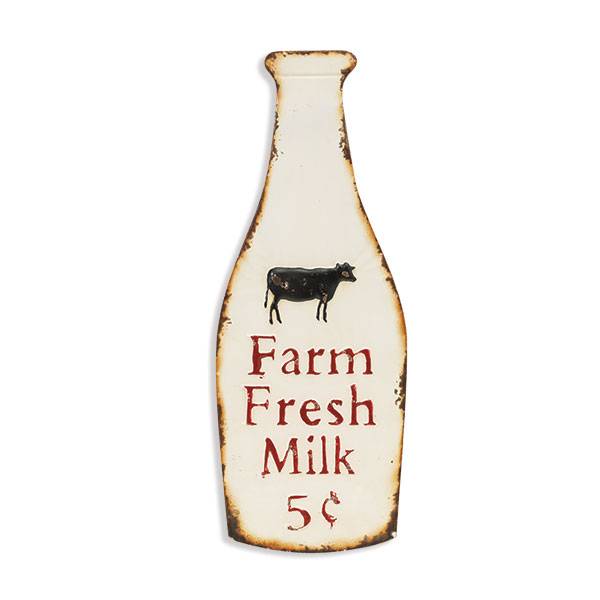 Gerson International Metal Farm Fresh Milk Bottle Wall Decor 2385610