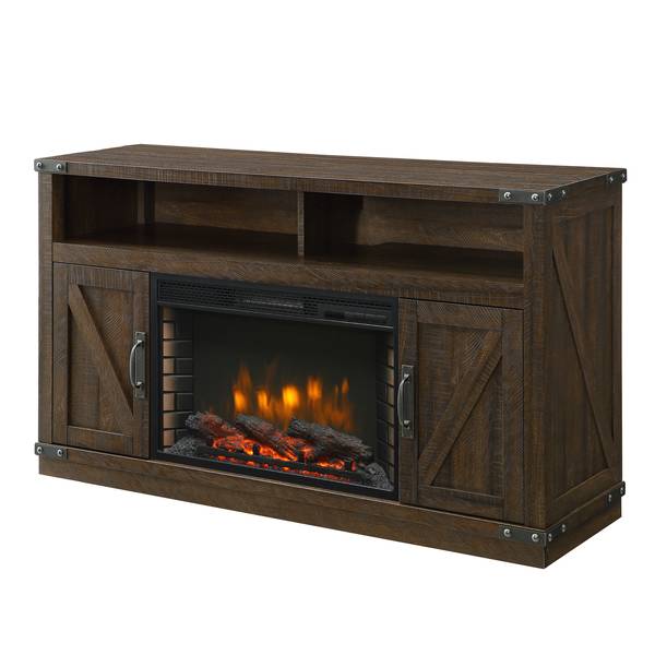 Pleasant Hearth Muskoka 53" Aberfoyle Fireplace Rustic Brown 37005