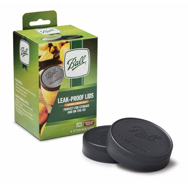 Ball 6Pack Regular Mouth LeakProof Storage Lids 1440010812 Blain
