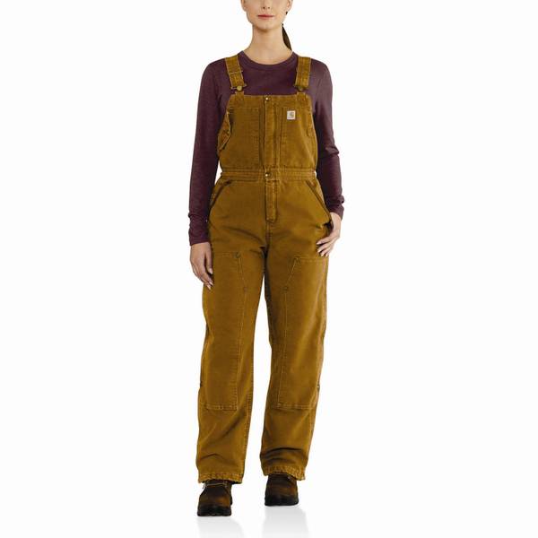 Carhartt Women's Plus Size Weathered Duck Bib Overalls, Carhartt Brown