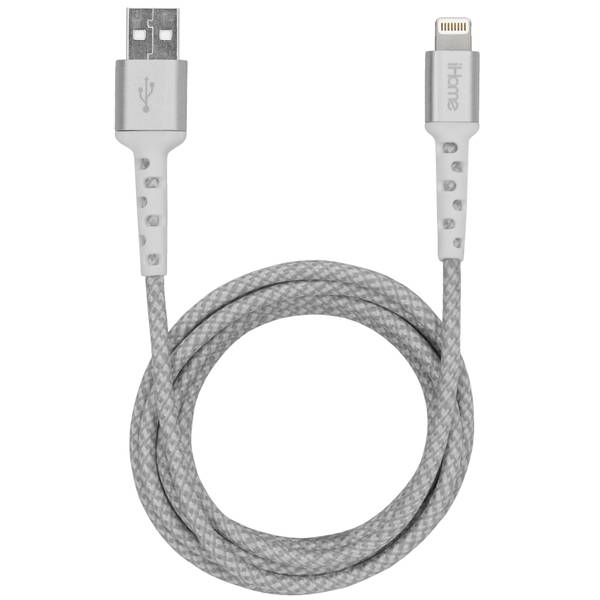 iHome 6' Lightning Nylon Braid Charging Cord IHCT1038W Blain's Farm & Fleet
