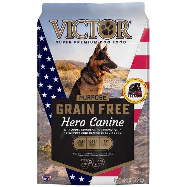 Victor 30 lb Purpose Grain Free Hero Canine Dog Food 01302815 Blain's Farm & Fleet