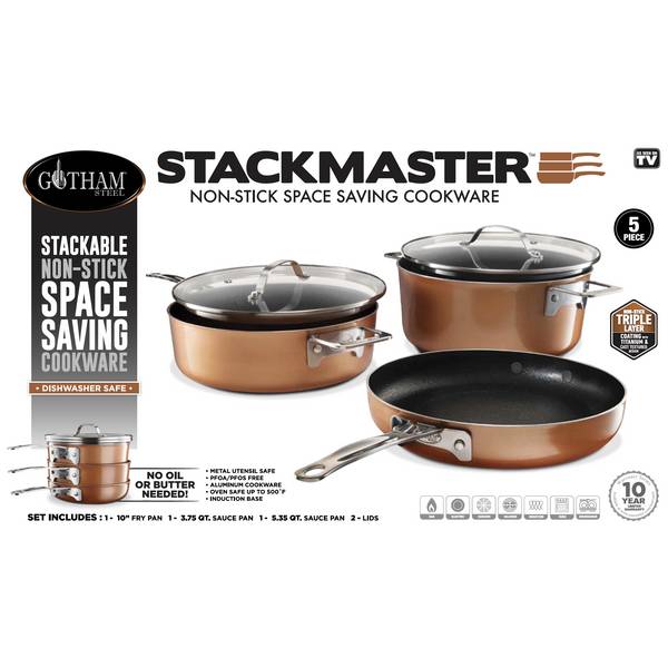 Gotham Steel 5Piece Stack Master Cookware Set 2909 Blain's Farm