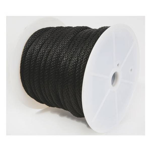Koch Industries Solid Braided Poly Rope 5/8", By The Foot, Black