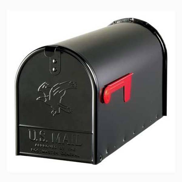 Gibraltar Elite Large Galvanized Steel Mailbox, Black E1600B00