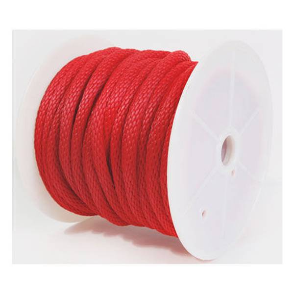 Koch Industries Solid Braided Poly Rope 5/8", By The Foot, Red 54029