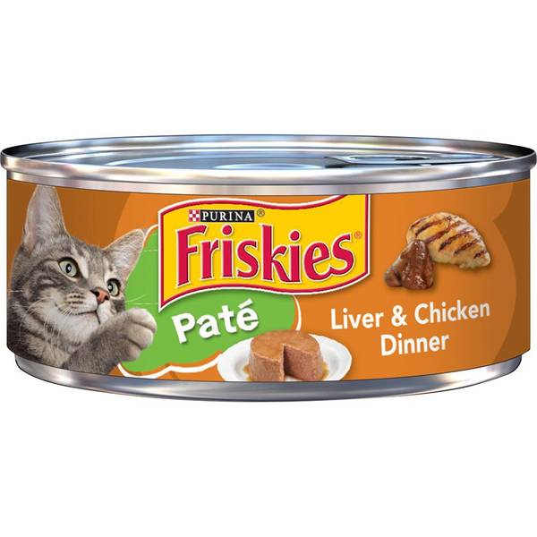 Purina Friskies Pate Wet Cat Food, Liver & Chicken Dinner 5.5 oz. Can
