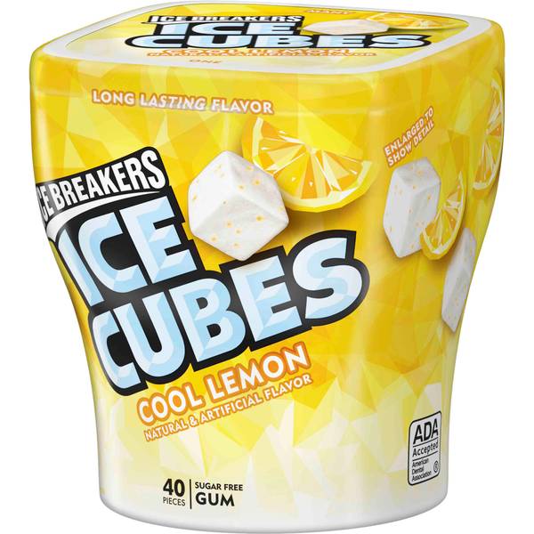 ICE BREAKERS ICE CUBES Sugar Free Gum, Cool Lemon 3400070128 Blain