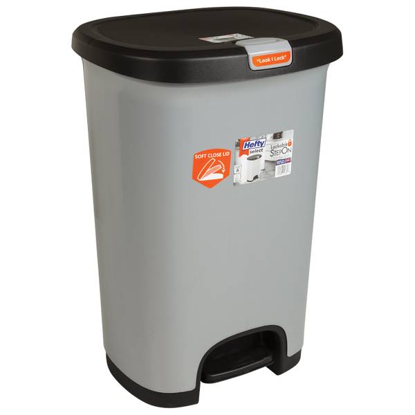 Hefty Lockable Step On Wastebasket HFT22660830750834 Blain's Farm
