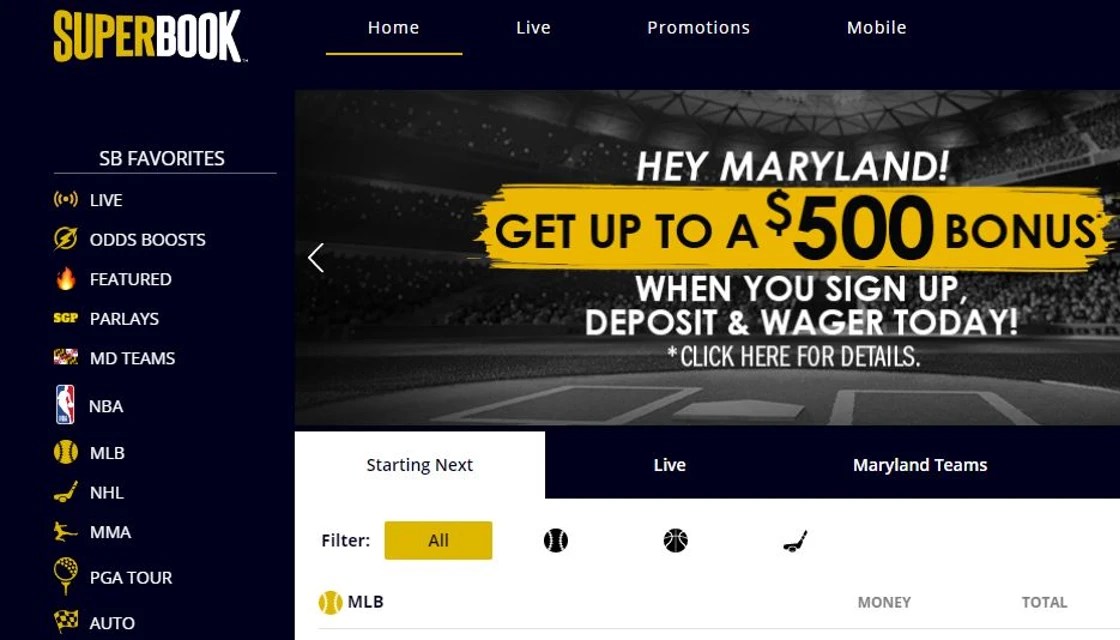 SuperBook Ninth Maryland Sports Betting App Operator