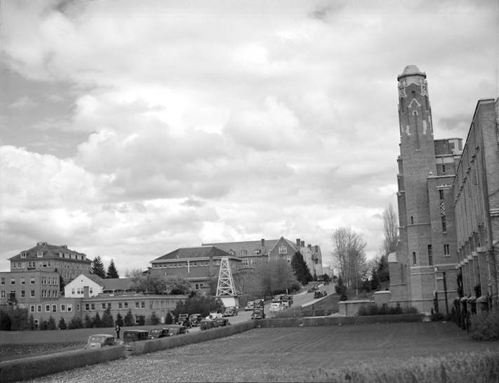 University of Idaho campuses, panoramic view, Gym and Morrill Hall. [2