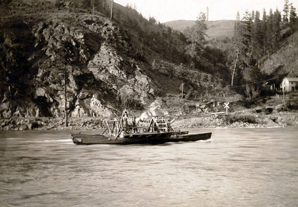 Peck Ferry looking north across the river. Peck, Idaho. Idaho Cities