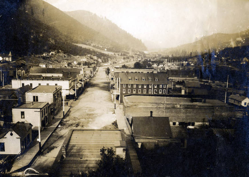 View of business district. Mullan, Idaho. Idaho Cities and Towns