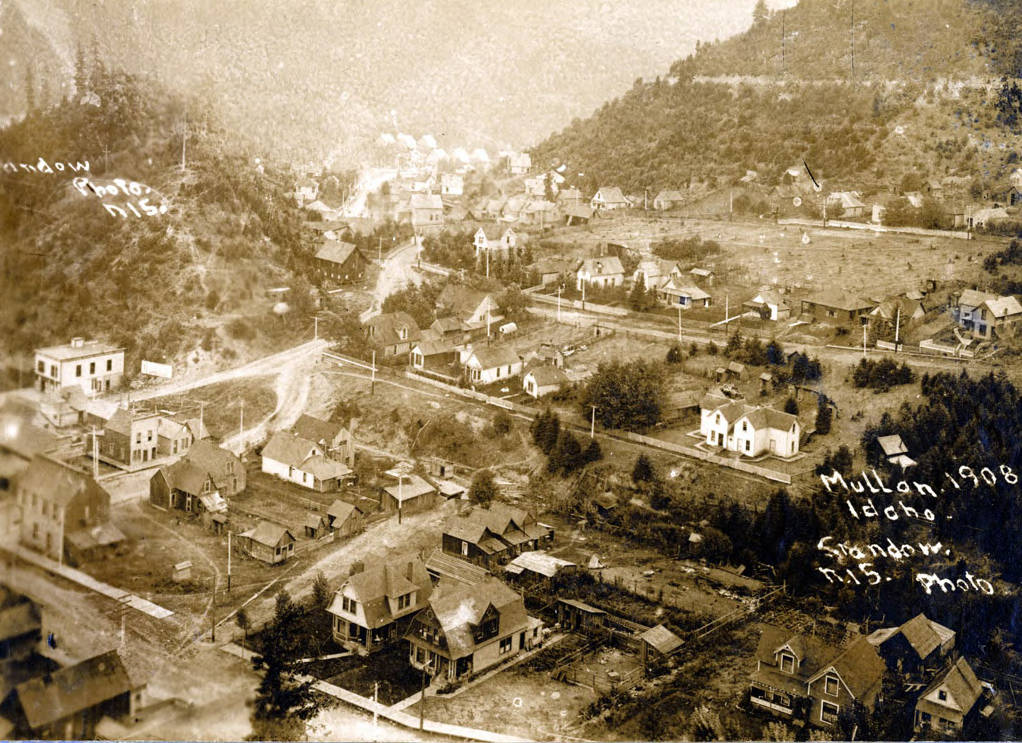Panoramic view of Mullan, Idaho. Idaho Cities and Towns Collection